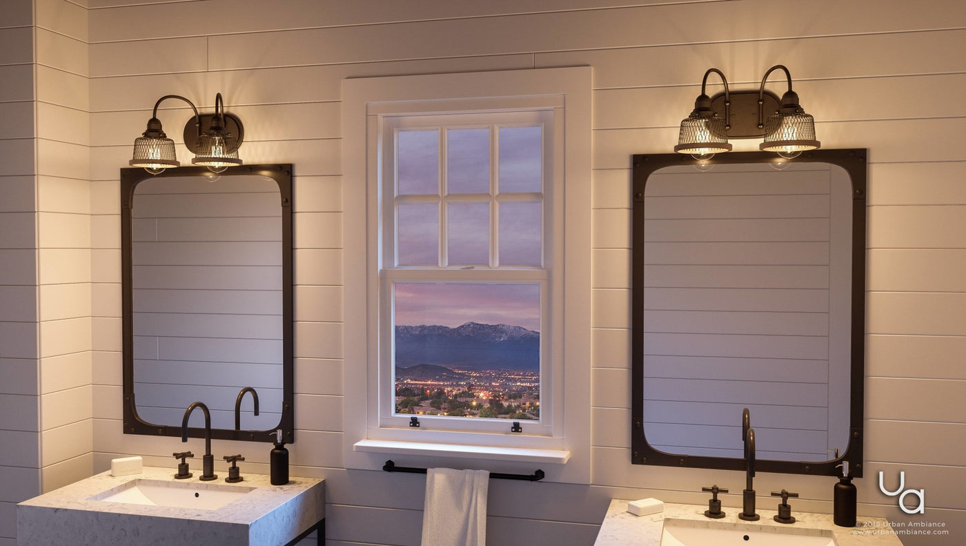 Vintage bathroom mirror with light deals