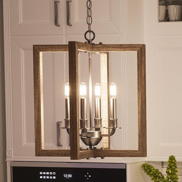 UHP2740 Modern Farmhouse Chandelier, 18-3/4"H x 16"W, Galvanized Steel Finish, Brighton Collection