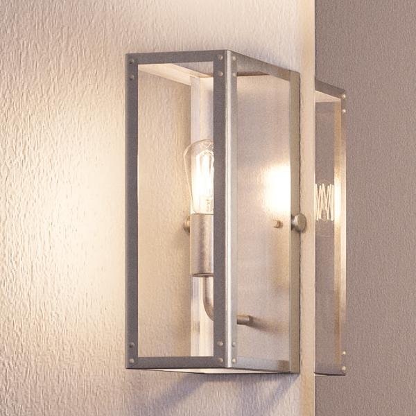UHP2750 Luxe Industrial Electric Bath / Wall Light, 12"H x 5-1/4"W, Stainless Steel Finish, Messina Collection