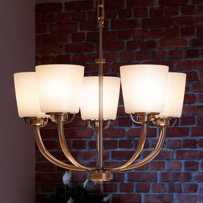 UHP2765 Transitional Chandelier, 20-1/8" x 25", Brushed Nickel Finish, Boise Collection