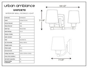 Urban Ambiance UHP2870 Industrial Chic Bathroom Vanity Light, a gorgeous lighting fixture.