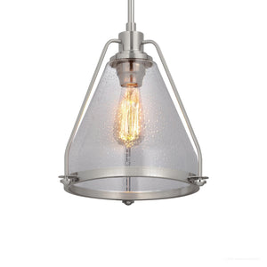 An UHP2990 Industrial Pendant Light with a beautiful clear glass shade, from the Rochdale Collection by Urban Ambiance.