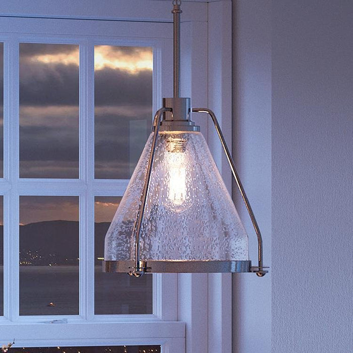 UHP2992 Industrial Pendant Light, 13" x 13", Polished Nickel Finish, Rochdale Collection