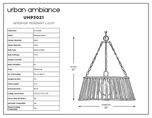 A unique lighting fixture, the UHP3021 Art Deco Pendant Light showcases a gorgeous Midnight Black Finish from the Rochdale Collection by Urban Ambiance.