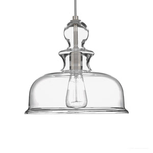 A unique lighting fixture, the UHP3040 Modern Farmhouse pendant light features a beautiful clear glass dome by Urban Ambiance.