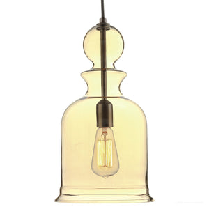 Elevate your space with the Urban Ambiance UHP3045 Modern Farmhouse Pendant Light from the Dundee Collection. Showcasing a clear, handcrafted glass shade and a striking Olde Bronze finish, this 16-1/2″ x 9″ pendant light features a visible vintage-style bulb suspended by a cord, delivering timeless vintage-modern farmhouse charm that stands out beautifully against any plain white background.