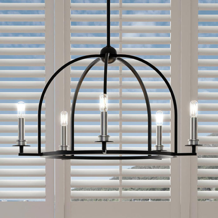 UHP3060 Colonial Chandelier, 15.875"H x 25.5"W, Midnight Black Finish, Somerville Collection