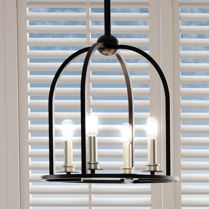 UHP3061 Colonial Pendant Light, 17.25"H x 15"W, Midnight Black Finish, Somerville Collection