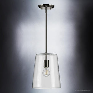 A beautiful UHP3080 Colonial Pendant Light with a clear glass shade by Urban Ambiance.