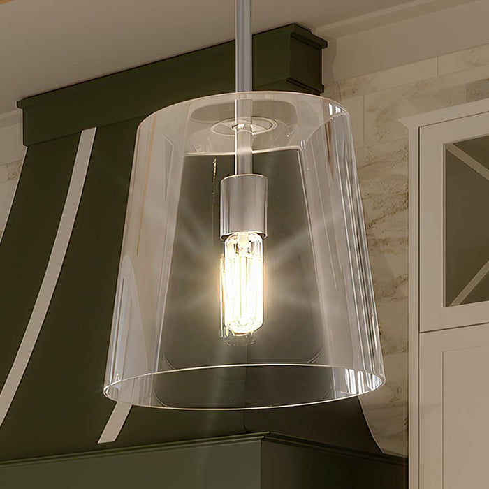 UHP3080 Colonial Pendant Light, 11.375"H x 9"W, Brushed Nickel Finish, Tustin Collection