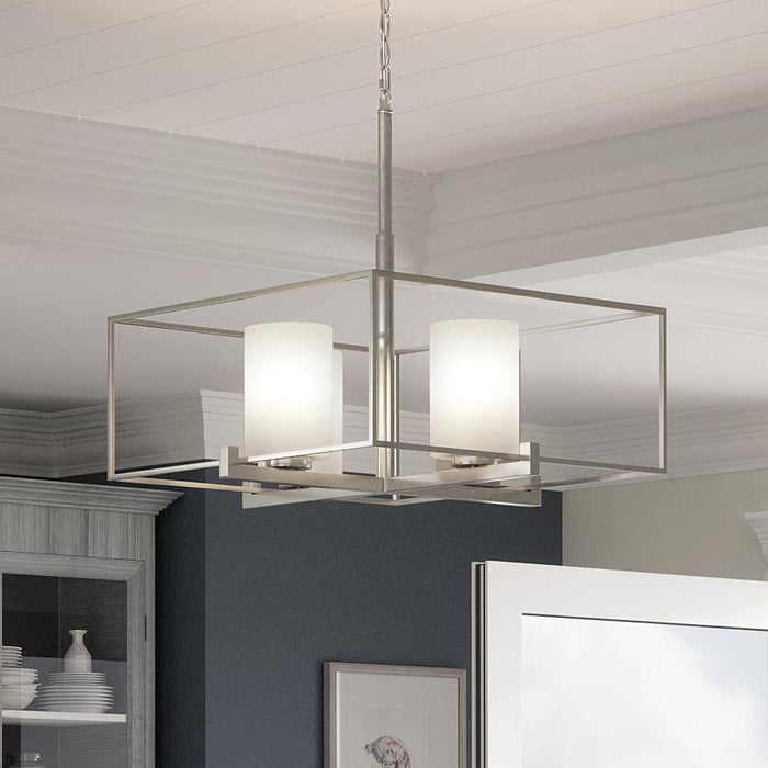 UHP3120 Minimalist Chandelier, 12.875"H x 21.625"W, Brushed Nickel Finish, Kennewick Collection