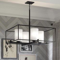 A gorgeous UHP3122 Minimalist Chandelier in a living room.