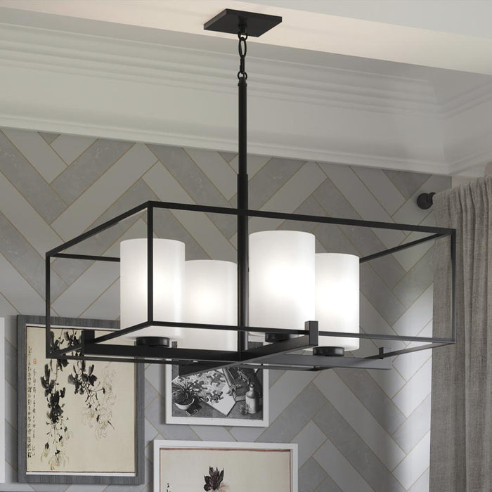 UHP3122 Minimalist Chandelier, 12.875"H x 21.625"W, Midnight Black Finish, Kennewick Collection
