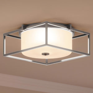 A unique UHP3150 Minimalist Ceiling Light with a white glass shade by Urban Ambiance.