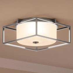 A unique UHP3150 Minimalist Ceiling Light with a white glass shade by Urban Ambiance.