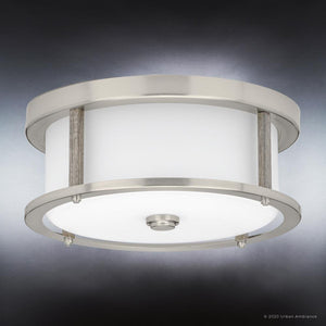 UHP3210 Unique Contemporary Ceiling Lighting Fixture with white glass shade.