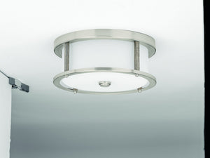 An Urban Ambiance UHP3210 Contemporary Ceiling Light with a round glass shade, 5.25
