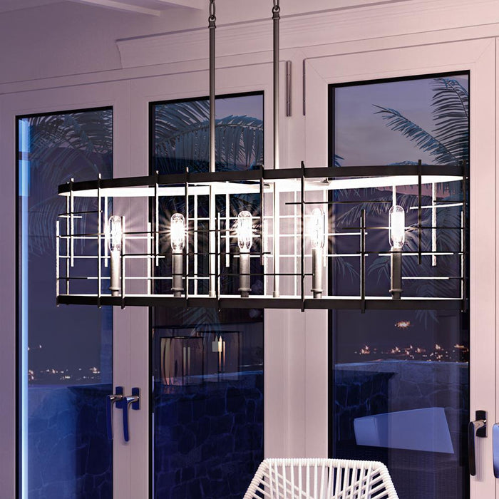 UHP3230 Electic Chandelier, 11.375"H x 40"W, Midnight Black Finish, Springdale Collection
