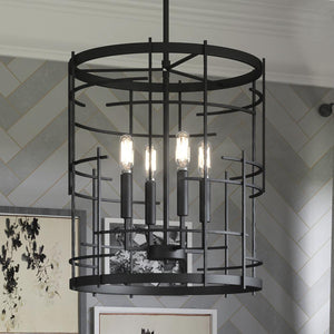 An Urban Ambiance UHP3231 Electric Chandelier, a gorgeous lighting fixture hanging in a dining room.