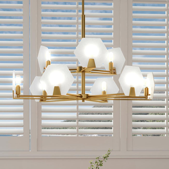 UHP3240 Cosmopolitan Chandelier, 21.625"H x 30.5"W, Brushed Bronze Finish, Appleton Collection