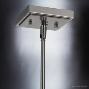 A beautiful UHP3250 Minimalist Pendant Light with a square base, from the Urban Ambiance Canton Collection, exuding luxury.
