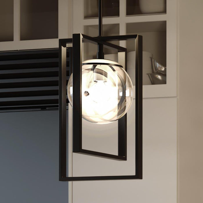 UHP3251 Minimalist Pendant Light, 13.125"H x 8.25"W, Midnight Black Finish, Canton Collection