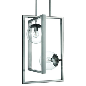 A UHP3260 minimalist pendant light with two glass balls hanging from it, part of the Urban Ambiance Canton Collection, 20.5