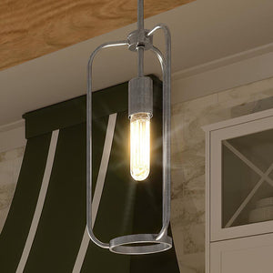 A unique Urban Ambiance pendant light hanging over a kitchen counter.
