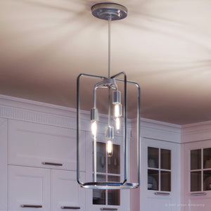 A luxury lighting fixture from the Loveland Collection, the Urban Ambiance UHP3280 Urban Loft Pendant Light, 22.875"H x 14.5"W, adds beautiful illumination to the