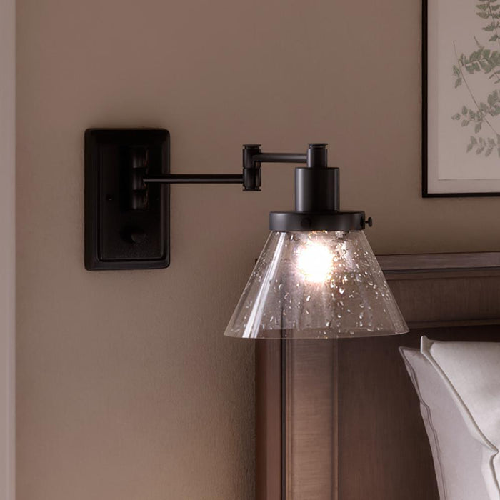 UHP3301 Traditional Wall Light, 9.625"H x 8"W, Midnight Black Finish, Pawtucket Collection