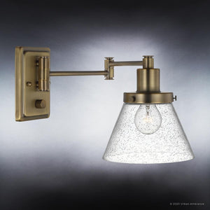 A beautiful UHP3302 luxury wall lamp with a glass shade from Urban Ambiance.