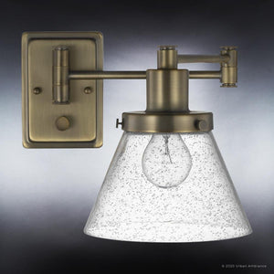 A beautiful lighting fixture, the UHP3302 Traditional Wall Light with a glass shade from Urban Ambiance.
