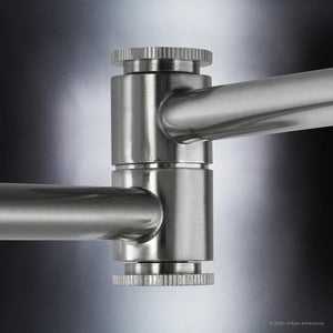 A unique lighting fixture, the Urban Ambiance UHP3310 Traditional Wall Light features a gorgeous brushed nickel finish in the Pawtucket Collection stainless steel pipe design.