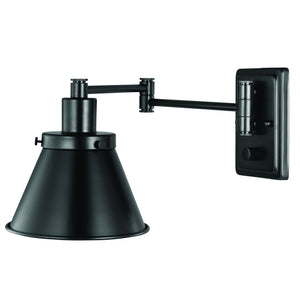 An UHP3311 Traditional Wall Light with a black shade from Urban Ambiance, exuding luxury.