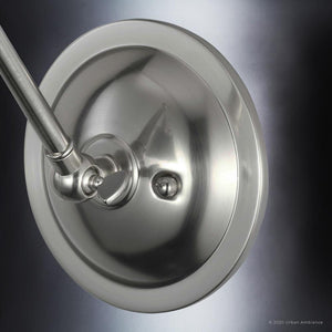 A beautiful UHP3320 Traditional Wall Light from the Urban Ambiance Pawtucket Collection, featuring a unique metal handle and a luxurious Brushed Nickel Finish.