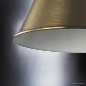 A gorgeous wall lamp with a beautiful white shade from the Pawtucket Collection by Urban Ambiance.