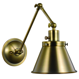 A unique lighting fixture, the UHP3322 Traditional Wall Light from the Pawtucket Collection by Urban Ambiance showcases a gorgeous design with an arm on it.