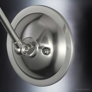An image of a UHP3330 Traditional Wall Light with a metal handle, from the Pawtucket Collection in Brushed Nickel Finish, by Urban Ambiance, 14.375