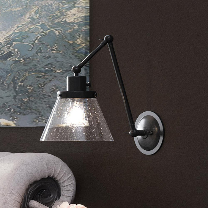 UHP3331 Traditional Wall Light, 14.375"H x 8"W, Midnight Black Finish, Pawtucket Collection