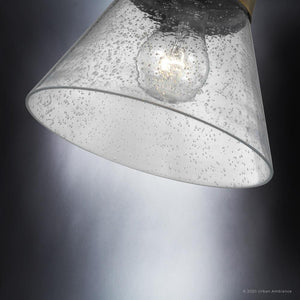 A beautiful UHP3332 Traditional Wall Light with a clear glass shade, 14.375