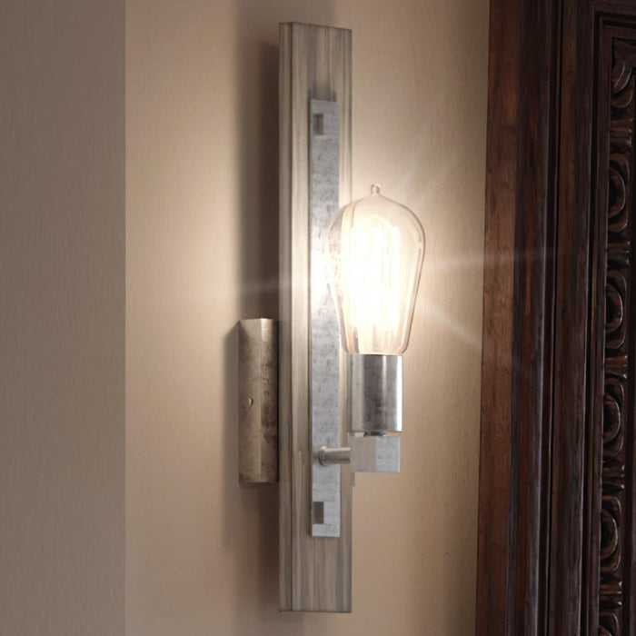 UHP3340 Urban Loft Wall Light, 16.75"H x 4.75"W, Galvanized Steel Finish, Southfield Collection