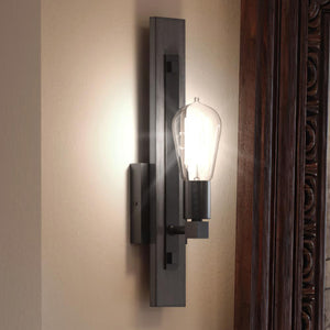 An urban loft wall light with a unique design and luxury midnight black finish from the Southfield Collection by Urban Ambiance.