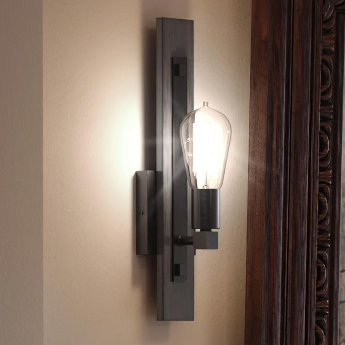 UHP3341 Urban Loft Wall Light, 16.75"H x 4.75"W, Midnight Black Finish, Southfield Collection