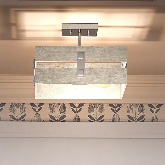 UHP3350 Modern Farmhouse Ceiling Light, 10.125"H x 13.5"W, Galvanized Steel Finish, Southfield Collection