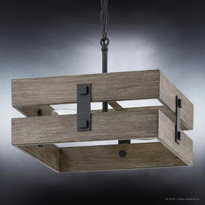 A unique UHP3351 Modern Farmhouse Ceiling Light with a metal frame.