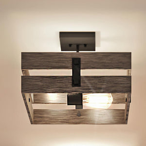 A luxury UHP3351 Modern Farmhouse Ceiling Light, 10.125"H x 13.5"W, Midnight Black Finish from the Southfield Collection by Urban Ambiance with a