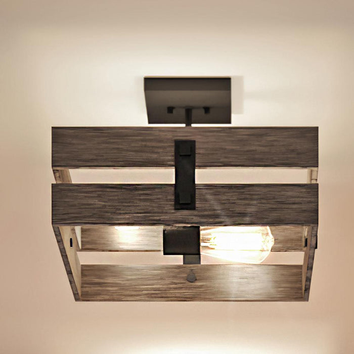 UHP3351 Modern Farmhouse Ceiling Light, 10.125"H x 13.5"W, Midnight Black Finish, Southfield Collection