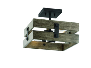 A unique Modern Farmhouse Ceiling Light with a wooden frame from Urban Ambiance.