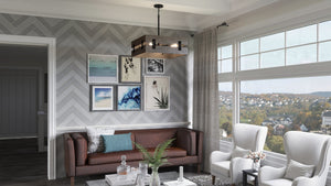 A rendering of a living room with luxury Urban Ambiance's UHP3371 lighting fixture.