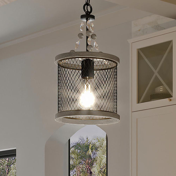 UHP3381 Provincial Pendant Light, 15.625"H x 8.5"W, Olde Bronze Finish, Layton Collection
